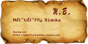 Mátéffy Bianka névjegykártya
